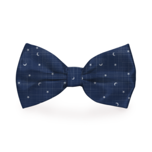 Moon & Stars Navy Blue Dog Bow Tie